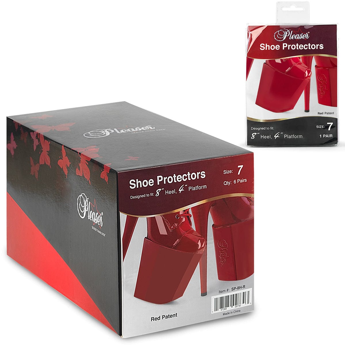 PLEASER Shoe Protectors for 8" Heels (1 Pair) Accessories Accessories US Size (Women's): 5 Color: Red Patent