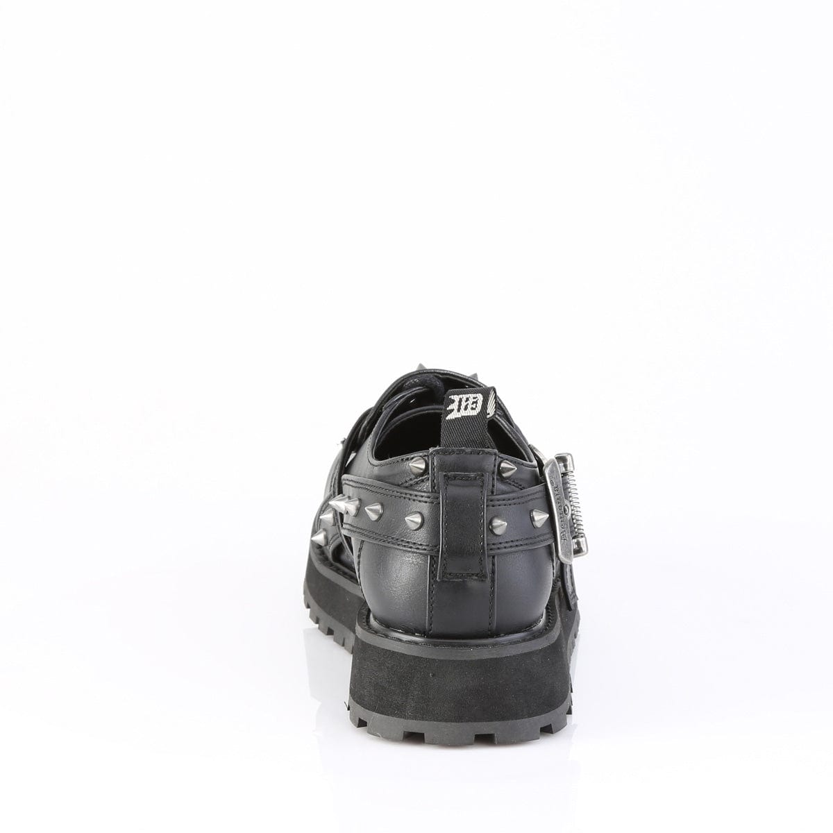 VALOR-38 Black Vegan Leather Unisex Platform Shoes Demonia US Size (Unisex/Men's): 4