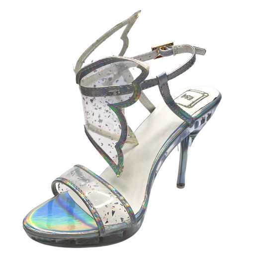 Glasswing Clear/Silver Butterfly Wing Heels