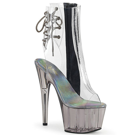 ADORE-1018CT Clear/Smoke Tinted Ankle Boot Pleaser