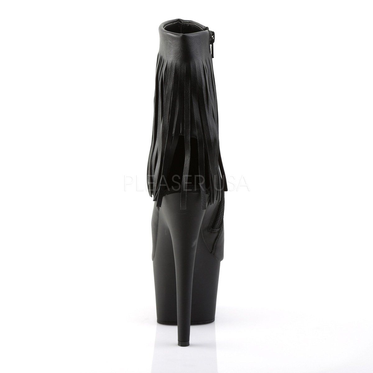 ADORE-1019 Black Faux Leather Ankle Boot Pleaser