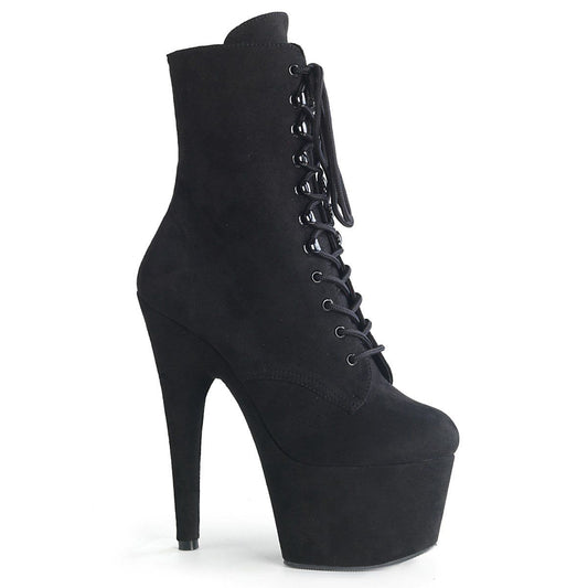 ADORE-1020FS Black Faux Suede/Black Faux Suede Ankle Boot Pleaser