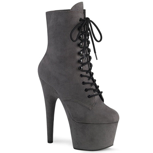 ADORE-1020FS Grey Faux Suede Ankle Boot Pleaser