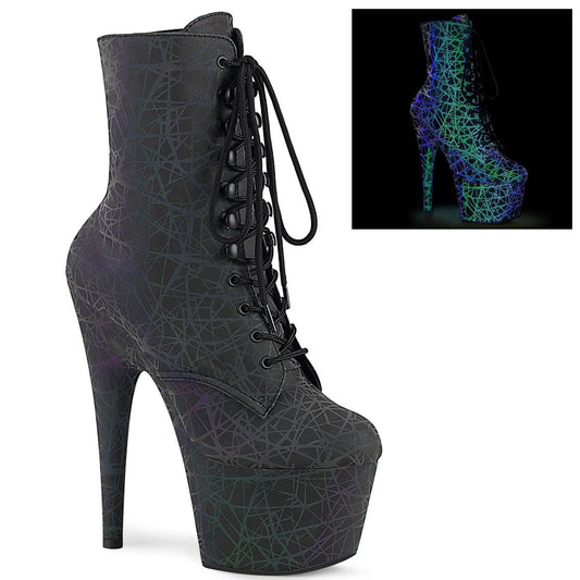 ADORE-1020REFL Green-Purple Reflective/Green-Purple Reflective Ankle Boot Pleaser