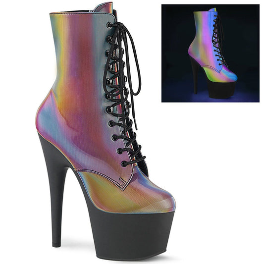 ADORE-1020REFL Rainbow Reflective Ankle Boot Pleaser