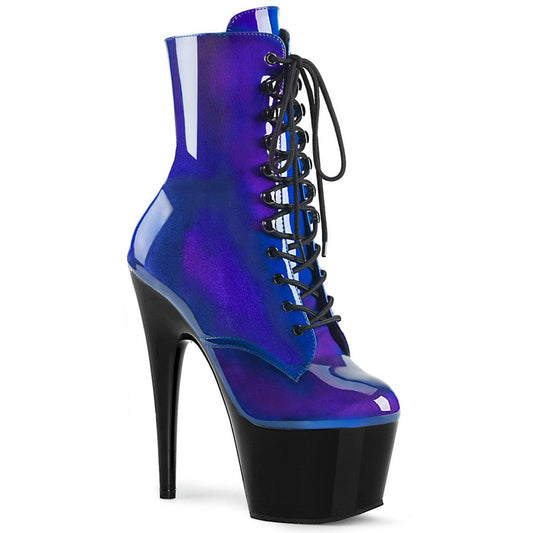 ADORE-1020SHG Blue-Purple/Black Ankle Boot Pleaser