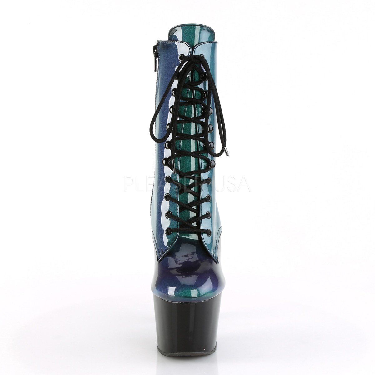 ADORE-1020SHG Purple-Green/Black Ankle Boot Pleaser