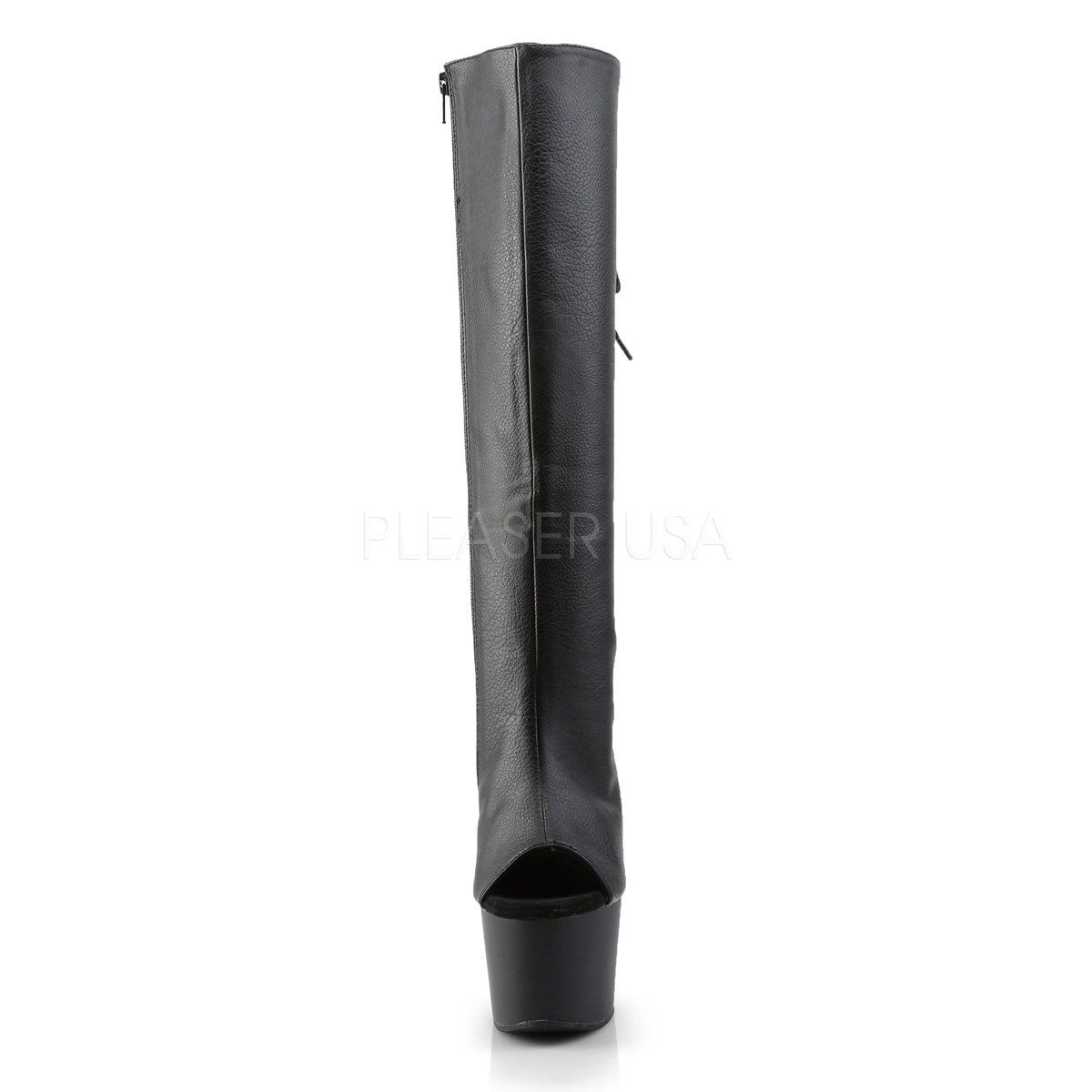 ADORE-2018 Black Faux Leather Knee Boot Pleaser