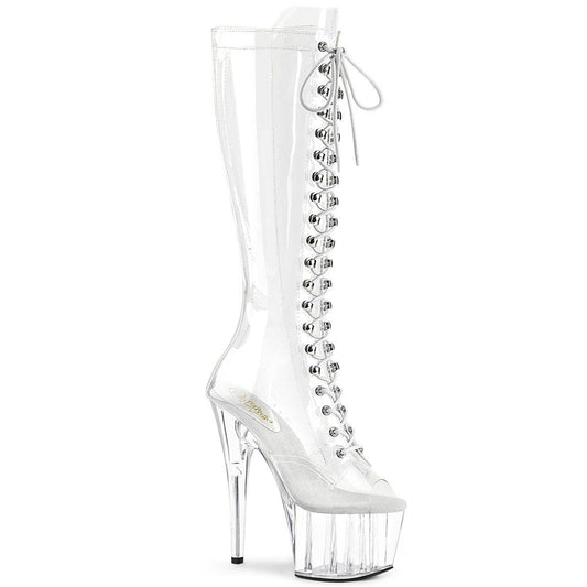 ADORE-2021C Clear Knee Boot Pleaser