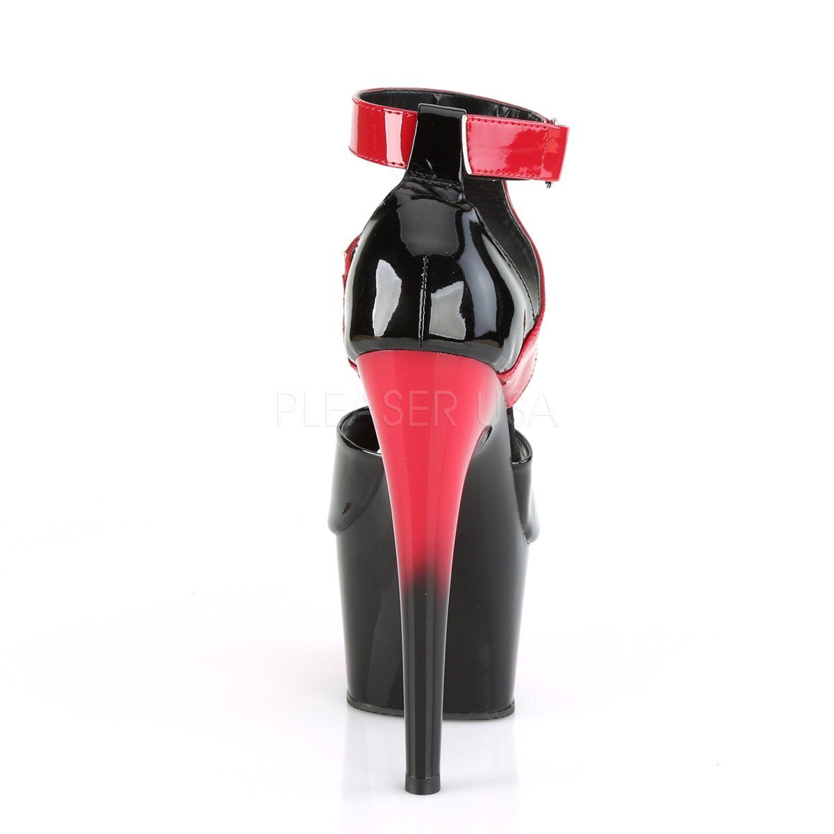 ADORE-700-16 Black-Red Patent/Red-Black Platform Sandal Pleaser