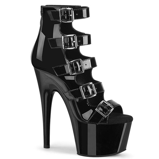 ADORE-700-33 Black Patent/ Black Ankle Boot Pleaser