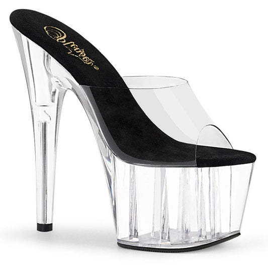 ADORE-701 Clear-Black/Clear Slide Pleaser
