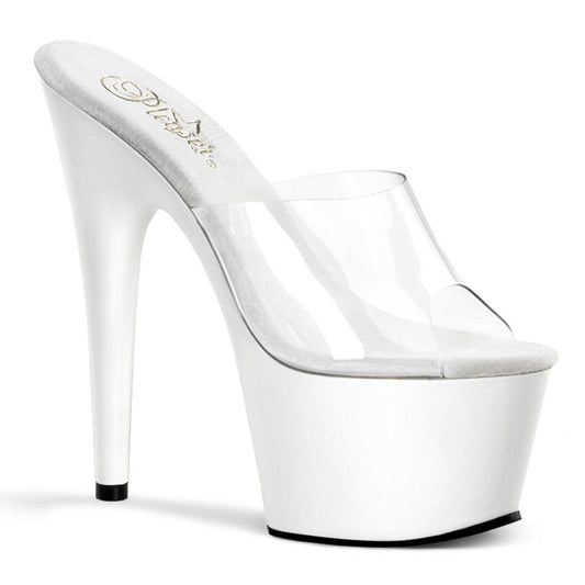 ADORE-701 Clear/White Slide Pleaser