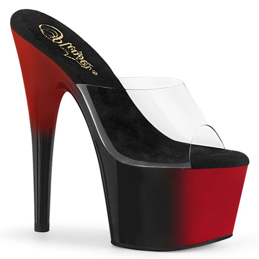 ADORE-701BR Clear/Red-Black Slide Pleaser
