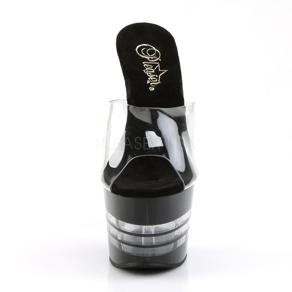 ADORE-701LN Clear/Black Slide Pleaser