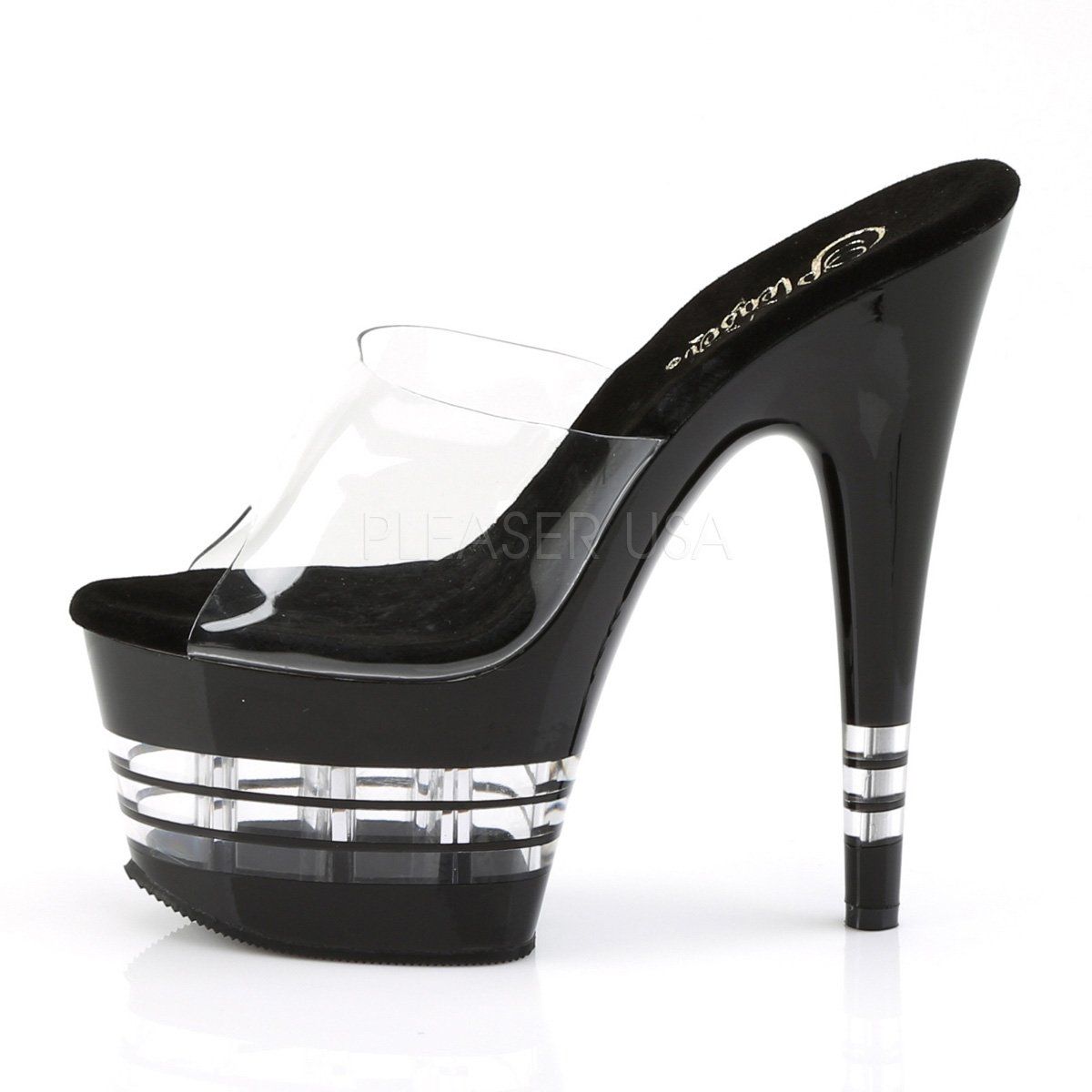 ADORE-701LN Clear/Black Slide Pleaser