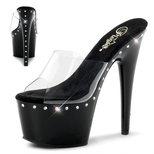 ADORE-701LS Clear/Black Slide Pleaser