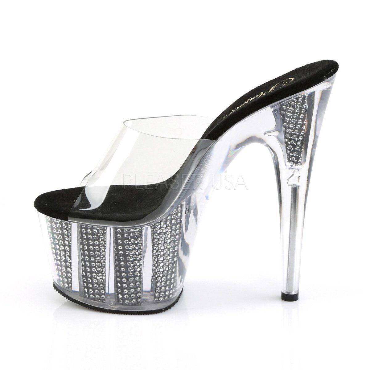 ADORE-701SRS Clear/Black SRS Slide Pleaser
