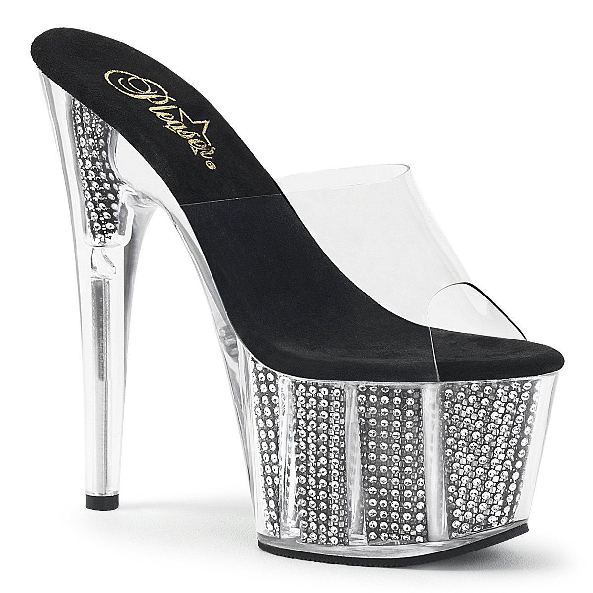 ADORE-701SRS Clear/Black SRS Slide Pleaser