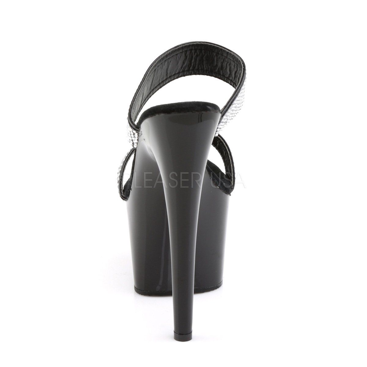 ADORE-702-2 Black Patent Slide Pleaser