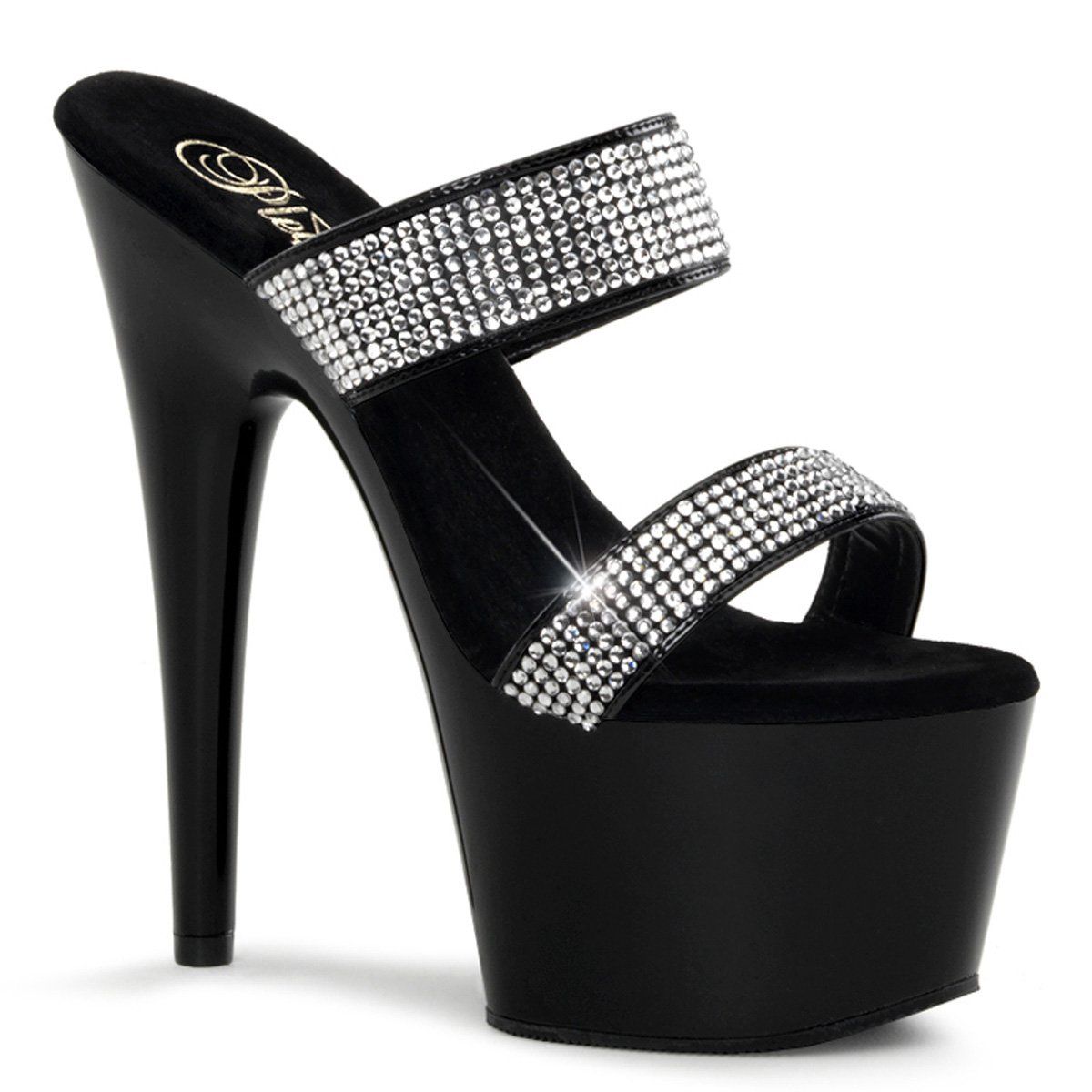 ADORE-702-2 Black Patent Slide Pleaser