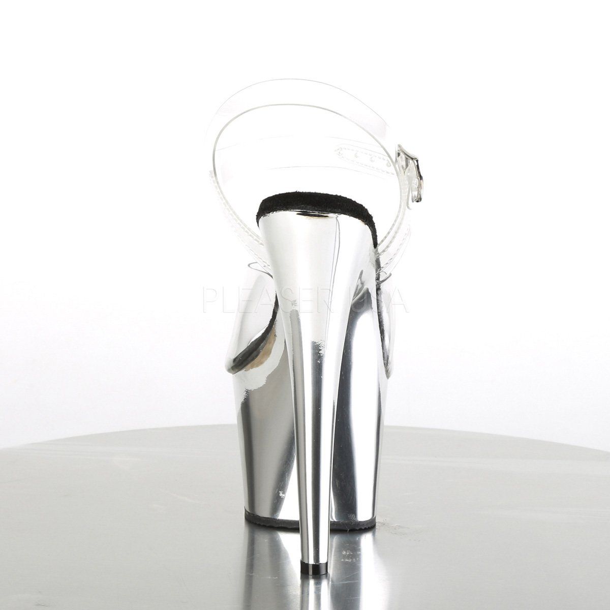 ADORE-708 Clear/Silver Chrome Platform Sandal Pleaser