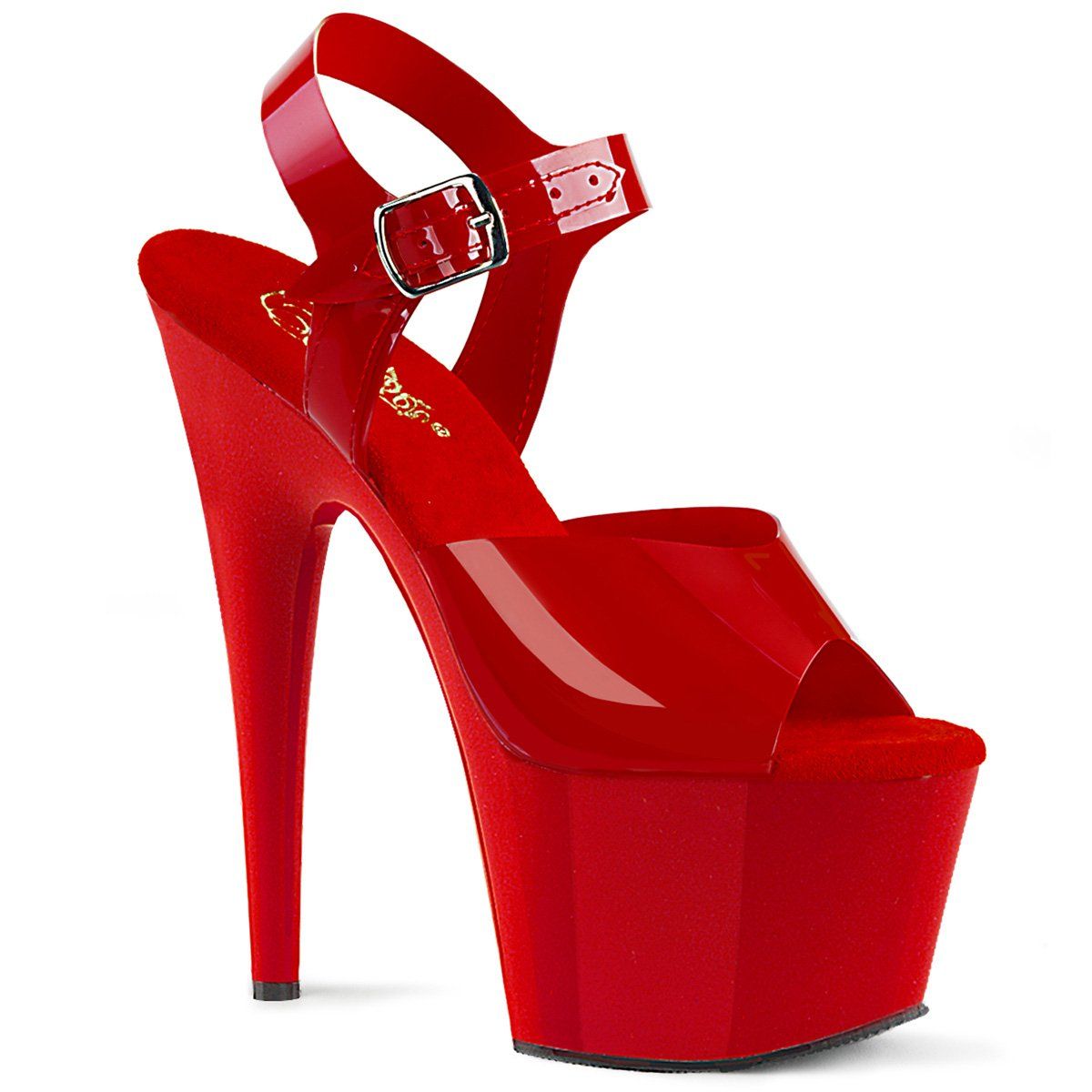 ADORE-708N Red (Jelly-Like) TPU/Red Platform Sandal Pleaser