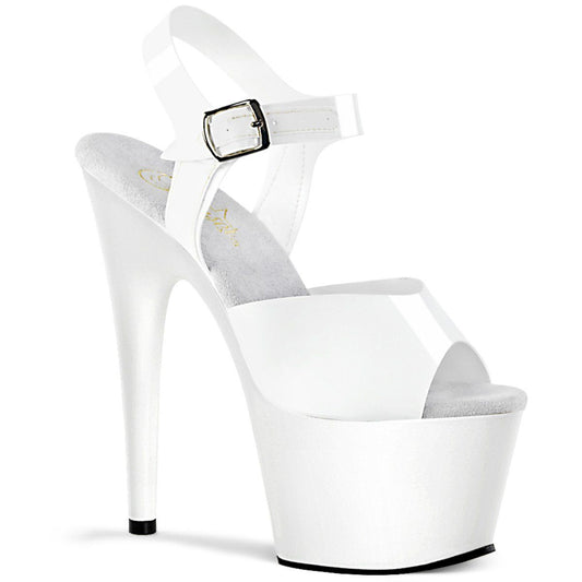 ADORE-708N White (Jelly-Like) TPU/White Platform Sandal Pleaser