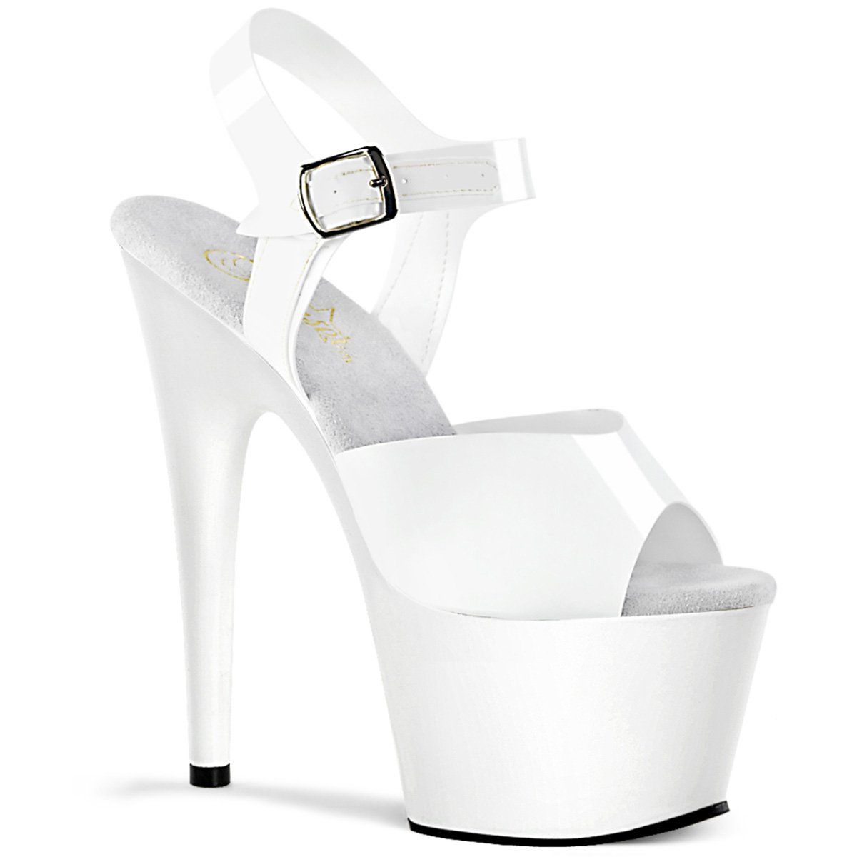 ADORE-708N White (Jelly-Like) TPU/White Platform Sandal Pleaser