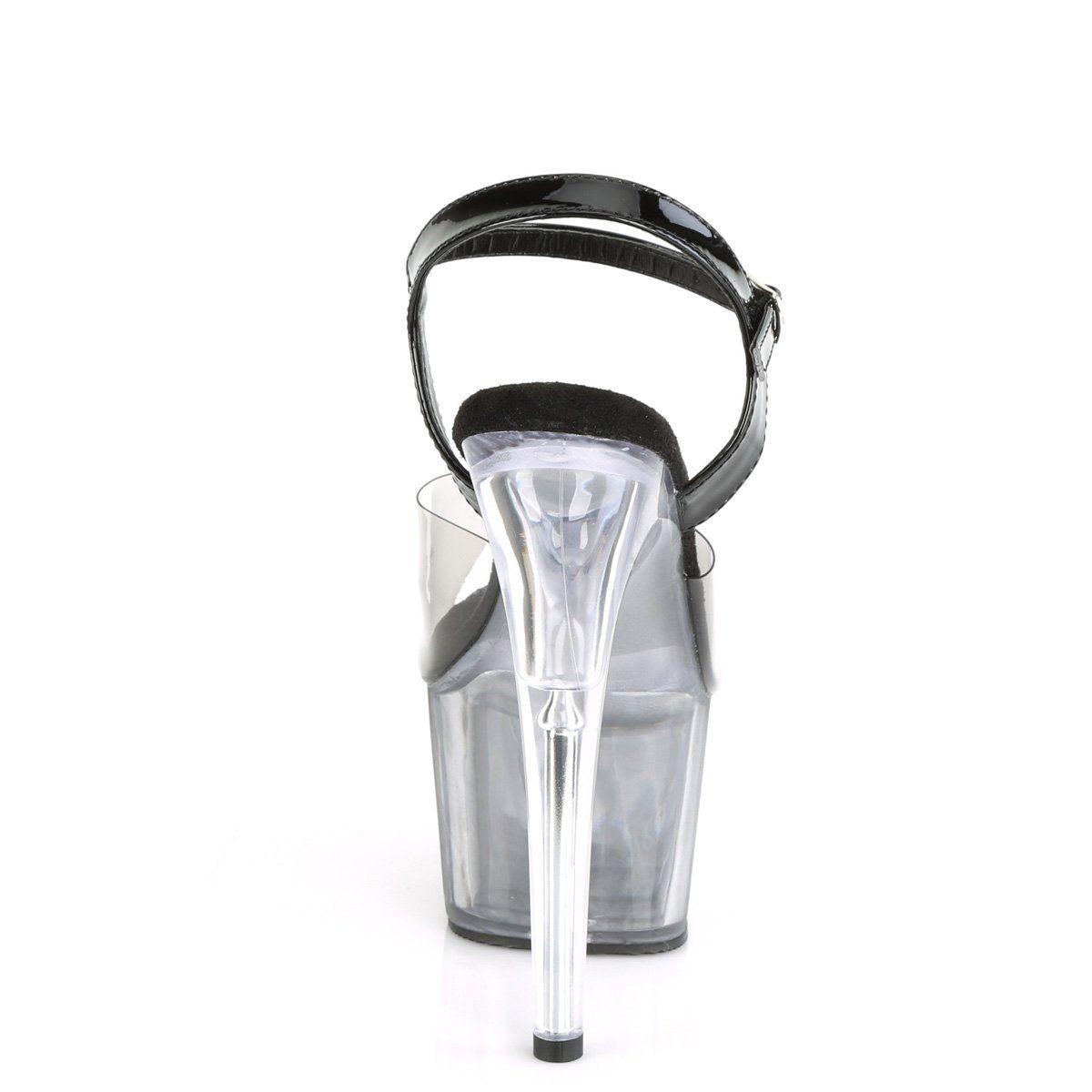 ADORE-708T-1 Smoke-Black - Clear/Ombre Platform Sandal Pleaser