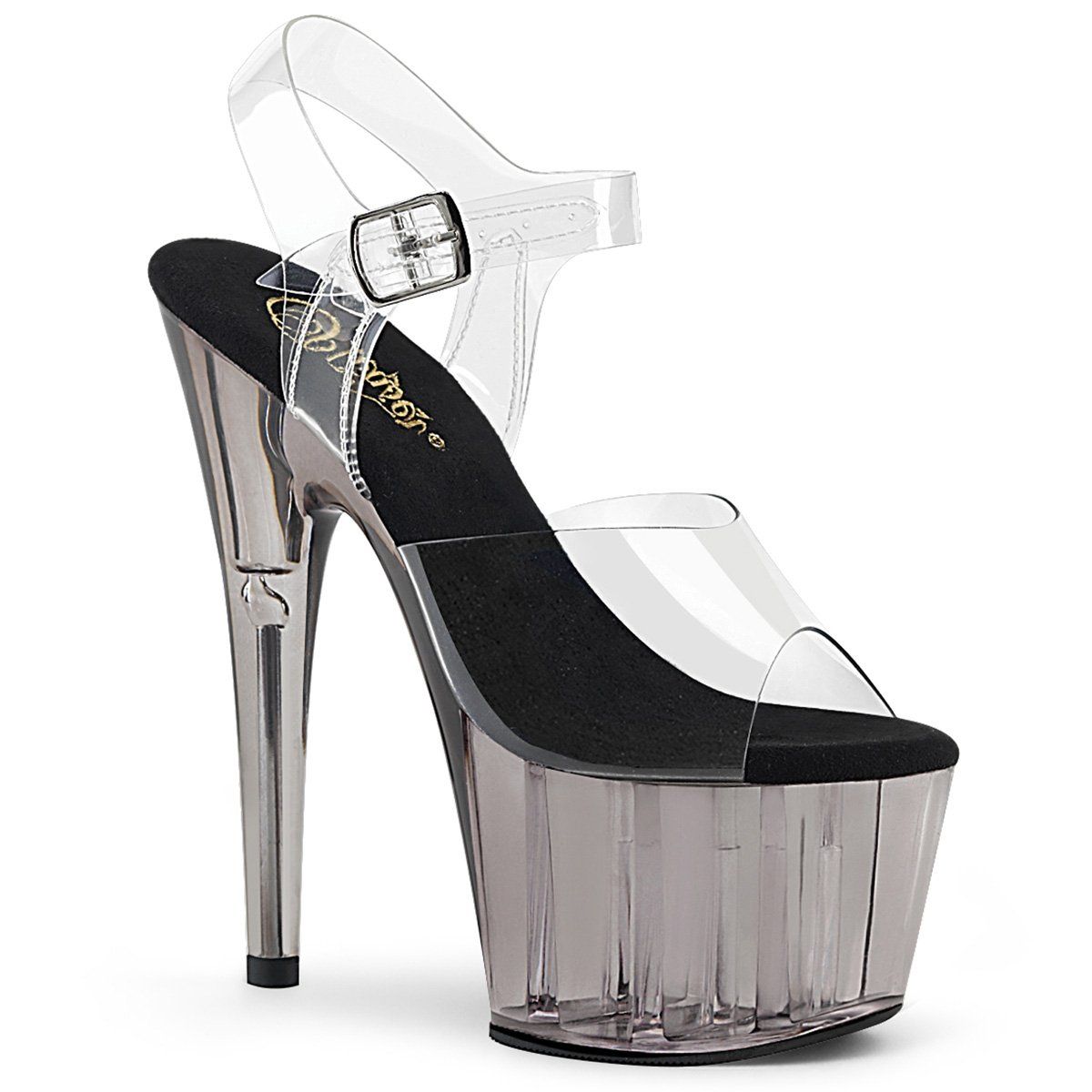 ADORE-708T Clear/Smoke Tinted Platform Sandal Pleaser