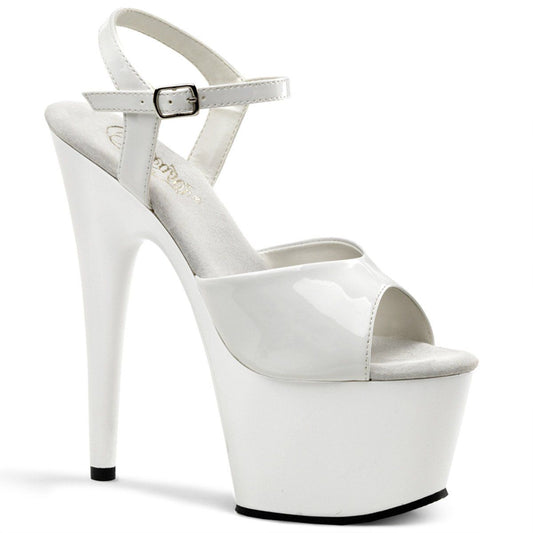 ADORE-709 White Platform Sandal Pleaser