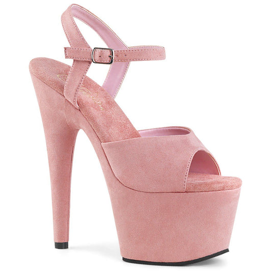 ADORE-709FS Baby Pink Faux Suede/Baby Pink Faux Suede Platform Sandal Pleaser