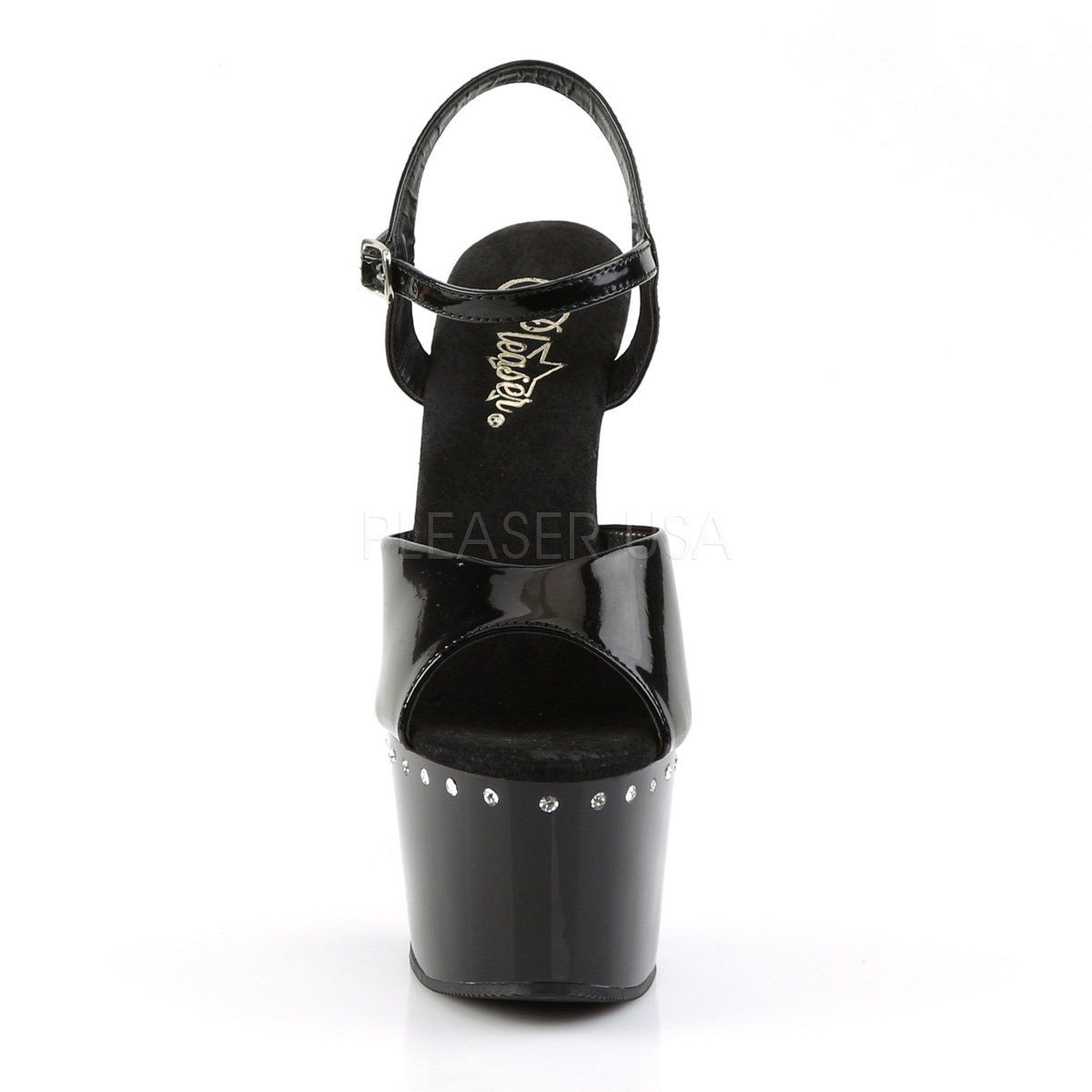 ADORE-709LS Black Platform Sandal Pleaser