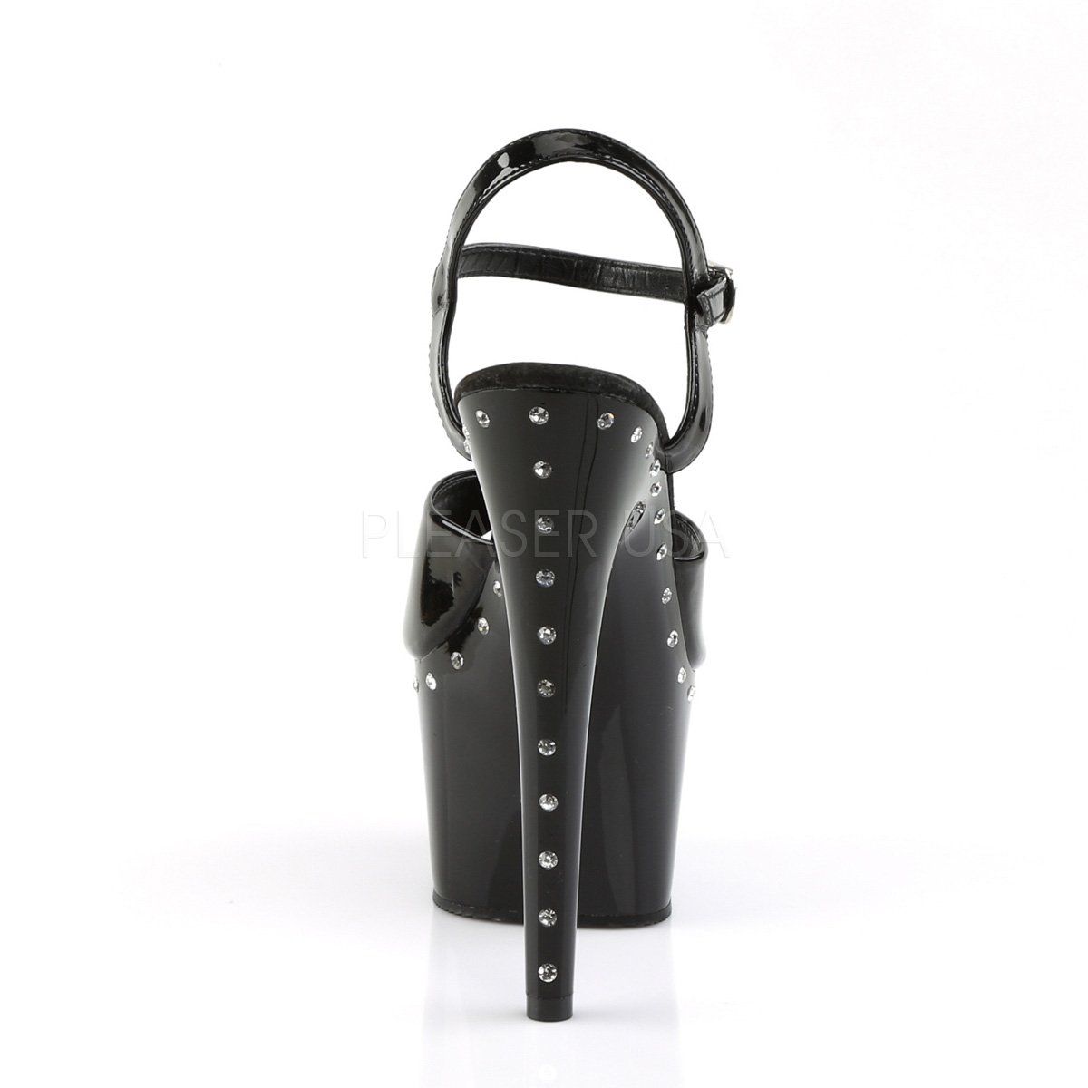 ADORE-709LS Black Platform Sandal Pleaser