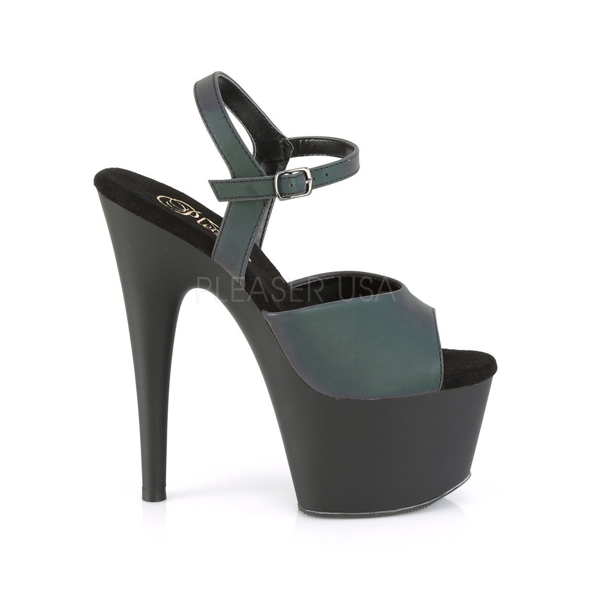 ADORE-709REFL Green Multi Reflective Platform Sandal Pleaser