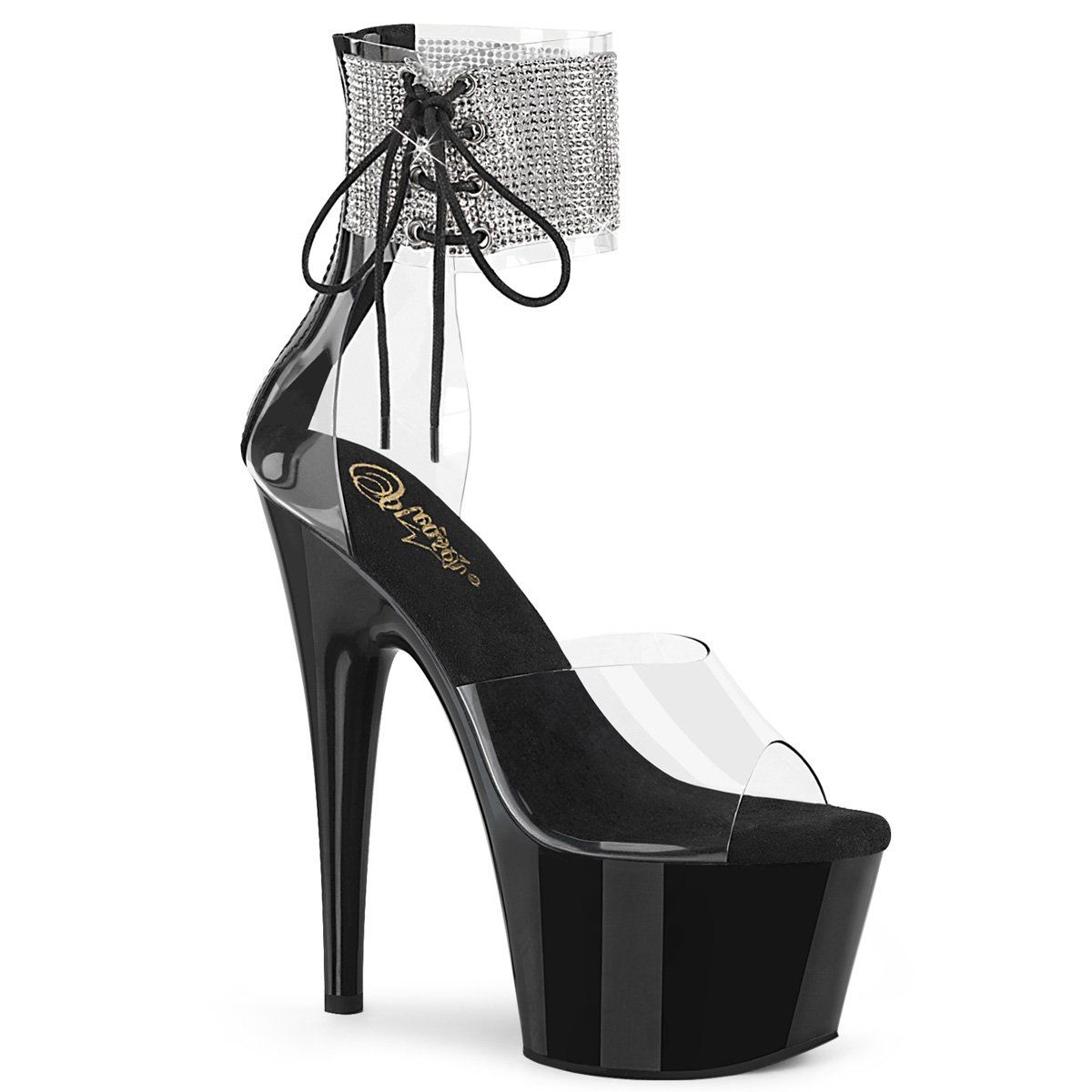 ADORE-724RS Clear/ Black Platform Sandal Pleaser