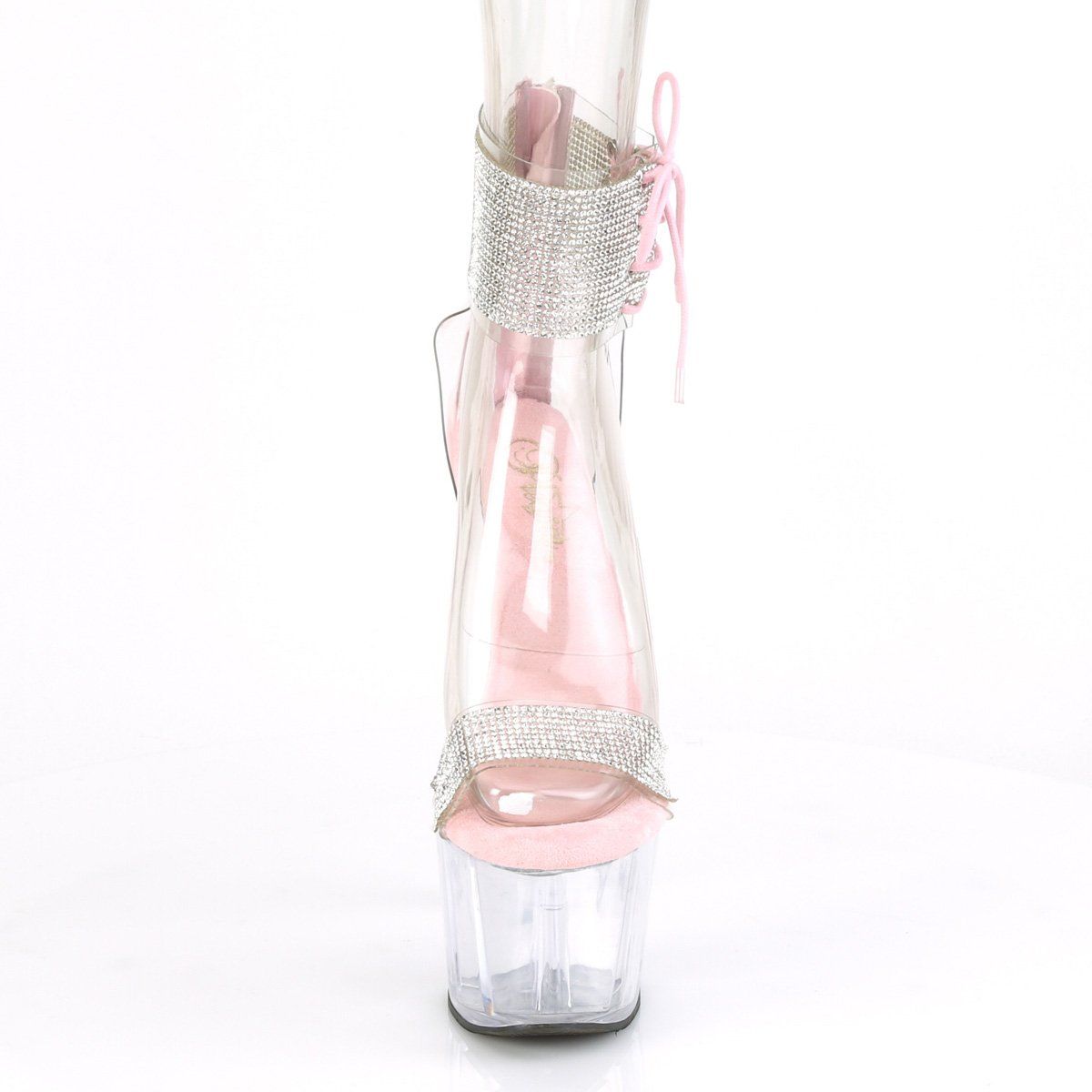 ADORE-727RS Clear-Baby Pink/Clear Platform Sandal Pleaser