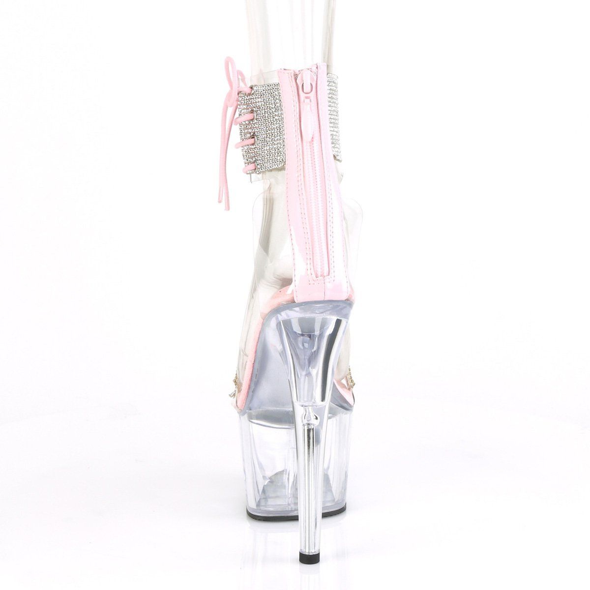 ADORE-727RS Clear-Baby Pink/Clear Platform Sandal Pleaser