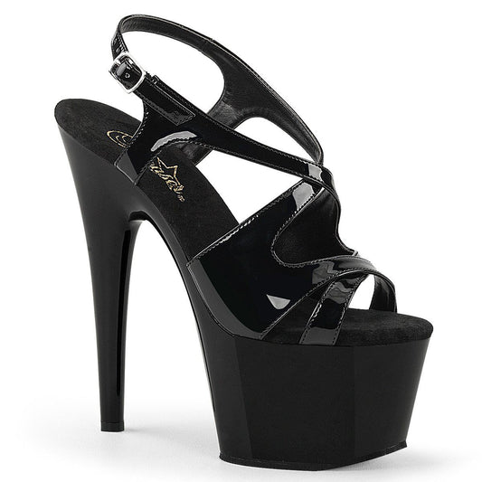 ADORE-730 Black Patent Platform Sandal Pleaser