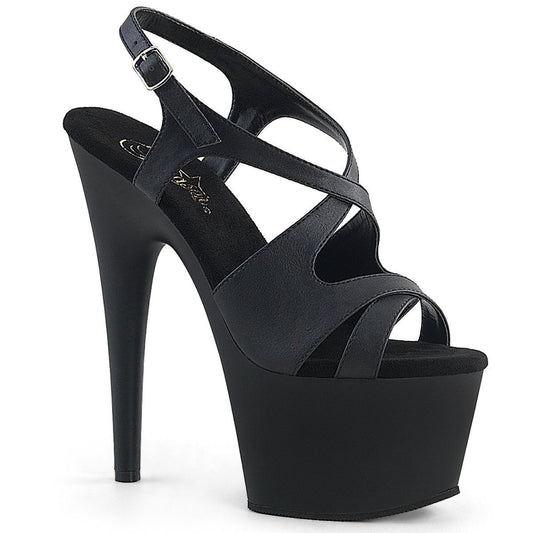 ADORE-730 Black Pu Platform Sandal Pleaser