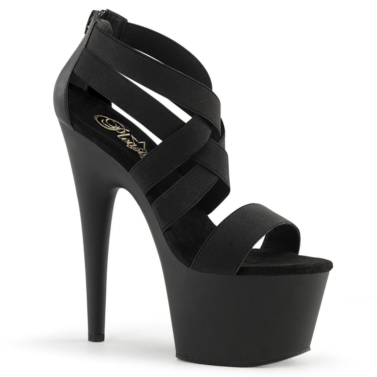 ADORE-769 Black Matte Platform Sandal Pleaser