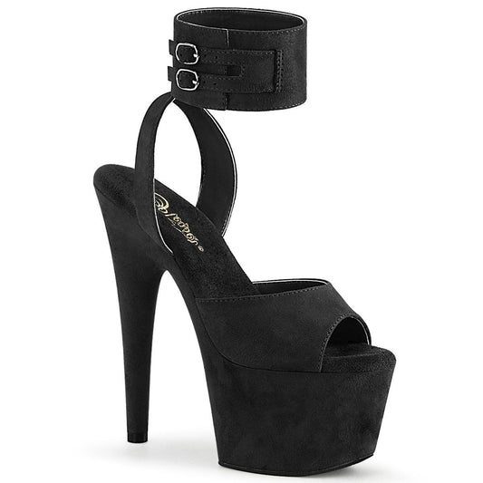 ADORE-791FS Black Faux Suede/Black Faux Suede Platform Sandal Pleaser