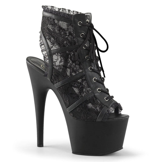 ADORE-796LC Black Mesh Lace Boot Pleaser
