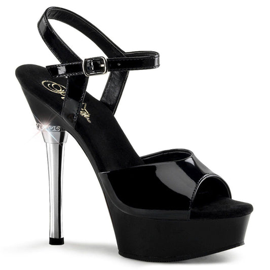 ALLURE-609 Black Patent Platform Sandal Pleaser