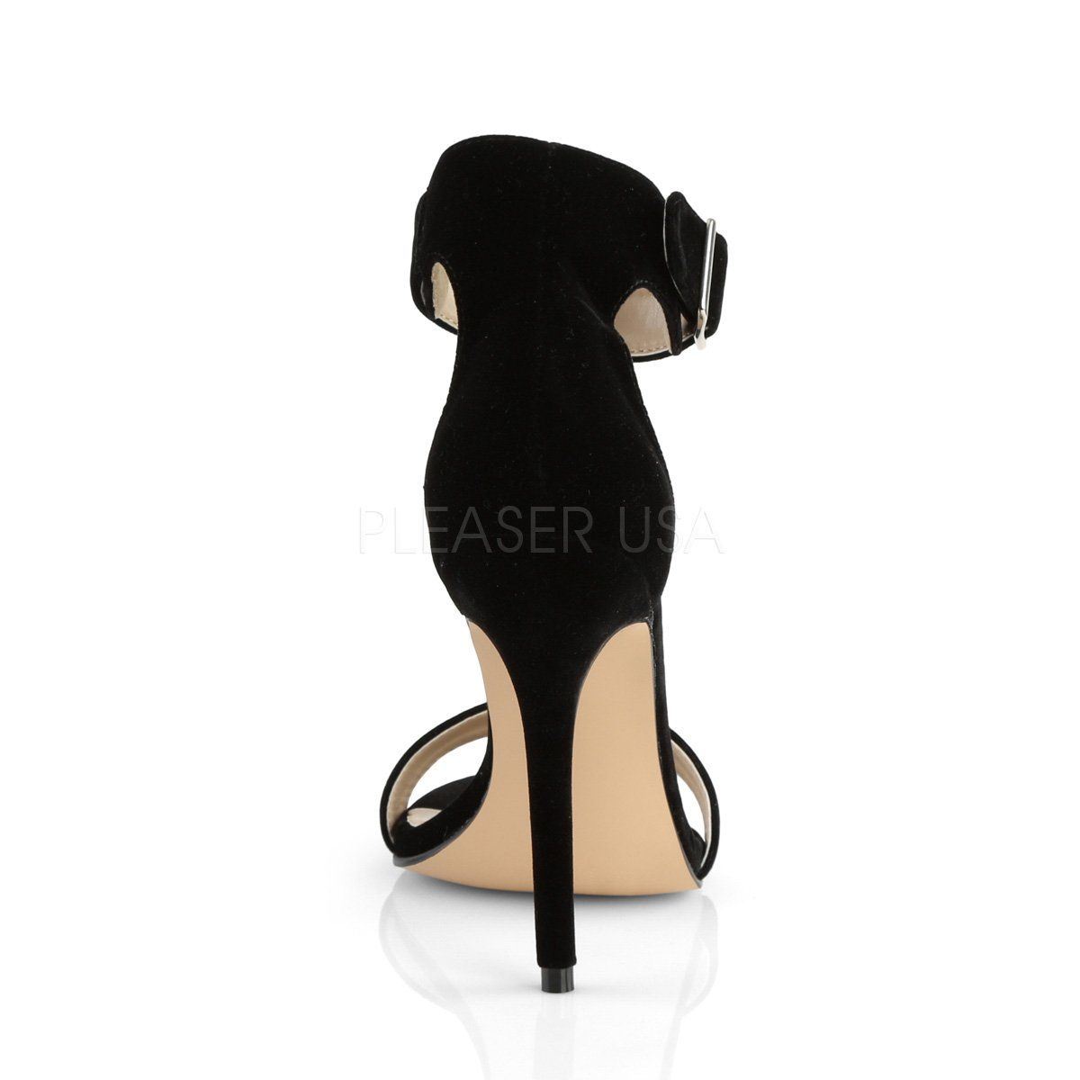AMUSE-10 Black Velvet Sandal Pleaser