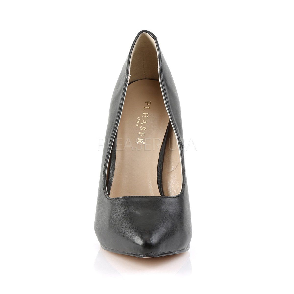 AMUSE-20 Black Faux Leather Pump Pleaser