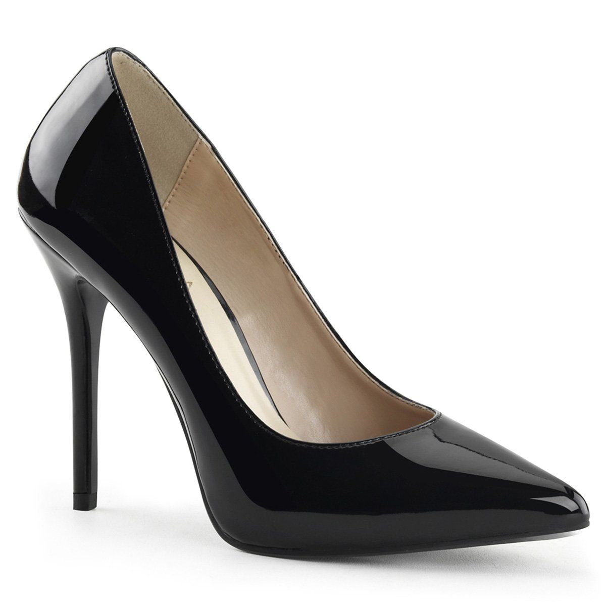 AMUSE-20 Black Patent Pump Pleaser