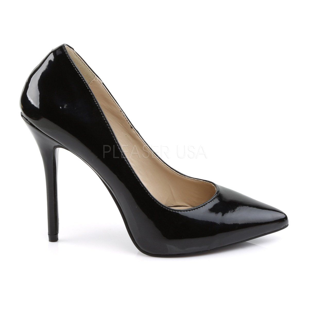 AMUSE-20 Black Patent Pump Pleaser