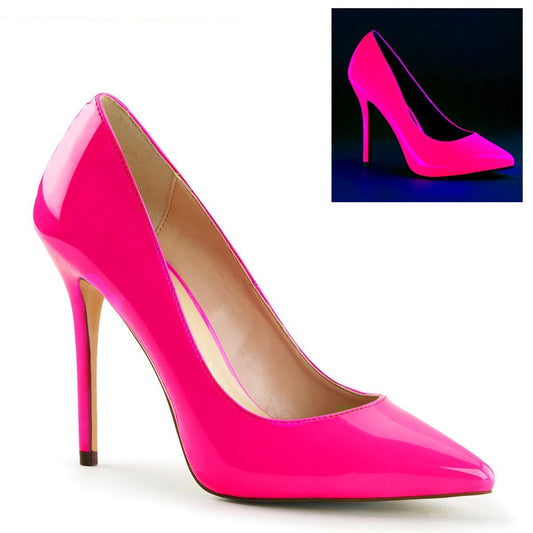 AMUSE-20 Neon Fuchsia Patent Pump Pleaser